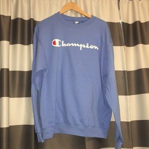 baby blue champion crewneck sweatshirt